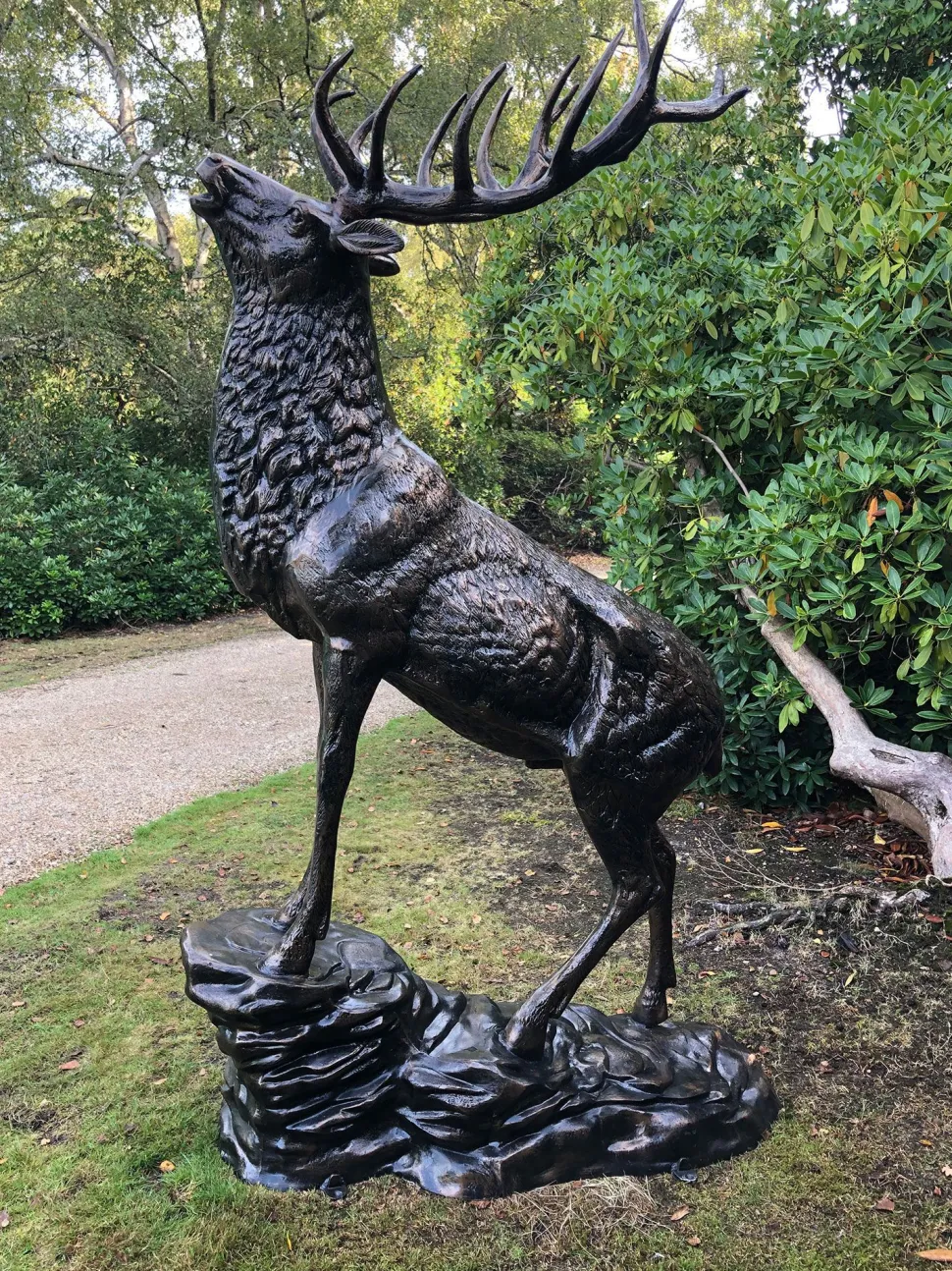 Grand Stag Life-Size 292cm Metal Bronze Garden Statue