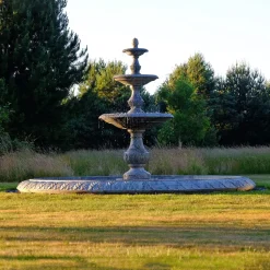 Grand Triple Tier 4m Emerald Marble Stone Water Fountain Feature