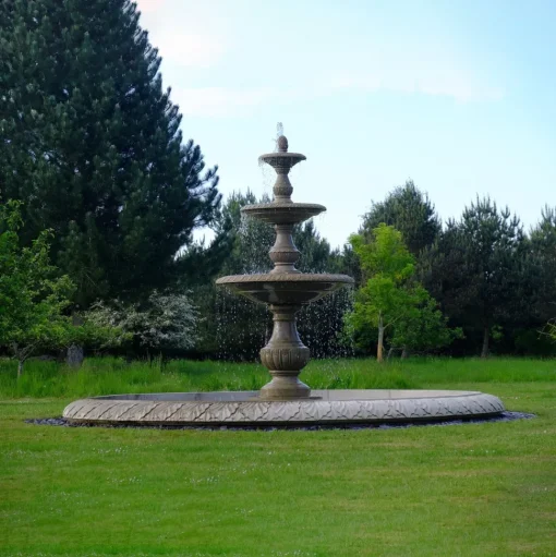 Grand Triple Tier 4m Sandstone Stone Water Fountain Feature