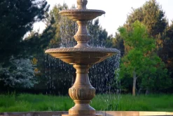 Grand Triple Tier 4m Sandstone Stone Water Fountain Feature