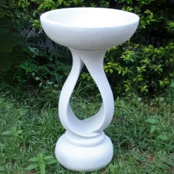 Grasmere Contemporary Marble Resin Garden Birdbath