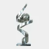 Gravity Sphere 92cm Silver Metal Indoor Sculpture