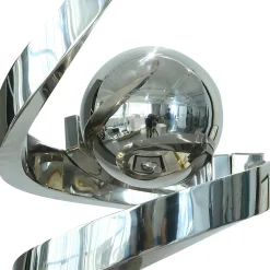 Gravity Sphere 92cm Silver Metal Indoor Sculpture