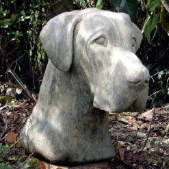 Great Dane Head Bust Stone Garden Ornament