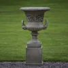 Grecian Stone Garden Planter Urn on Pedestal