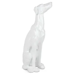 Guardian Greyhound 81cm White Resin Indoor Sculpture