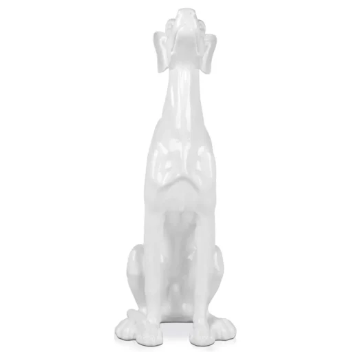 Guardian Greyhound 81cm White Resin Indoor Sculpture