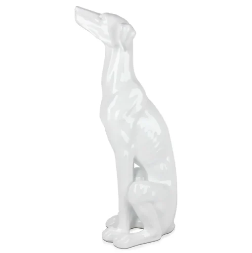 Guardian Greyhound 81cm White Resin Indoor Sculpture