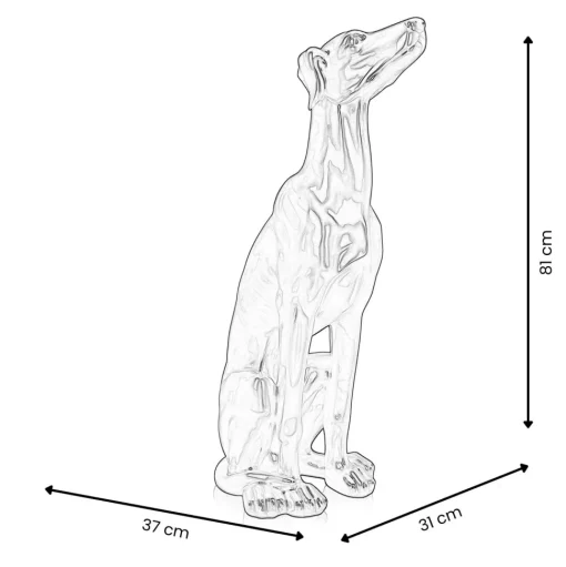 Guardian Greyhound 81cm White Resin Indoor Sculpture