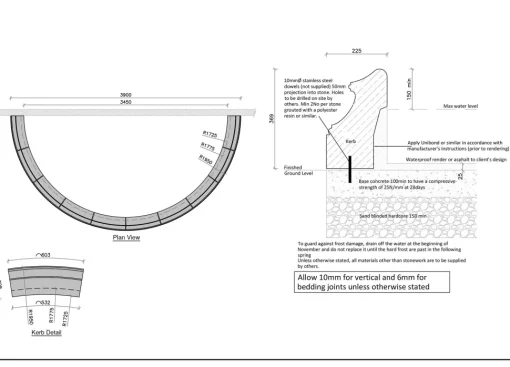 Half Circle Large Stone Pool Surround Water Feature