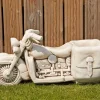 Harley Davidson Motorbike Stone Garden Planter Ornament