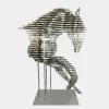 Harmonic Horse 160cm Silver Metal Garden Sculpture v1