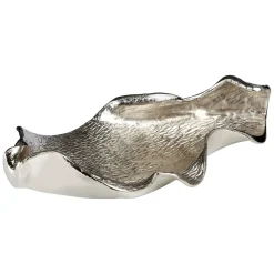 Harmonic Leaf 17cm Silver Metal Indoor Sculpture