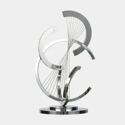 Harmonic Strings 80cm Silver Metal Indoor Sculpture