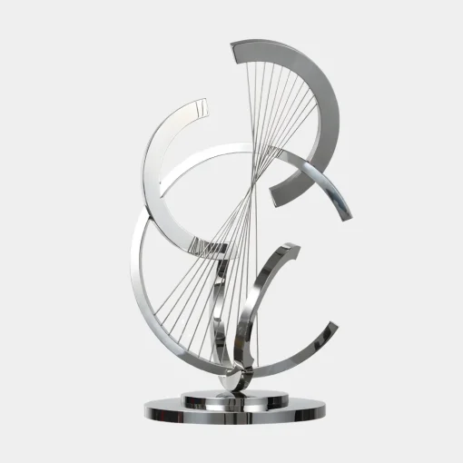 Harmonic Strings 80cm Silver Metal Indoor Sculpture
