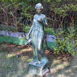 Hebe 85cm Aged Bronze Resin Garden Statue