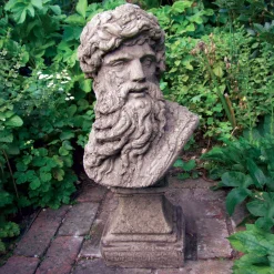 Hercules Head Bust Stone Garden Ornament