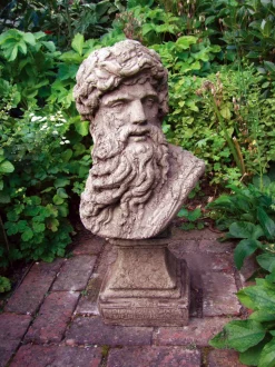 Hercules Head Bust Stone Garden Ornament