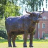 Highland Cow Bronze Metal Garden Statue
