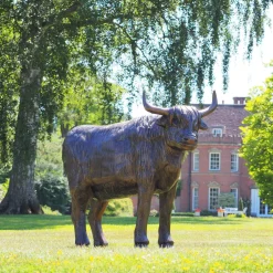 Highland Cow Bronze Metal Garden Statue