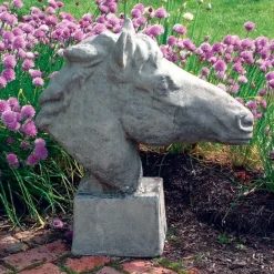 Horse's Head Stone Garden Ornament