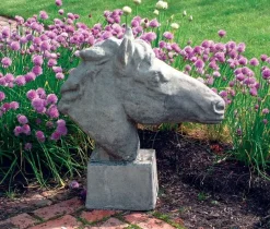 Horse's Head Stone Garden Ornament