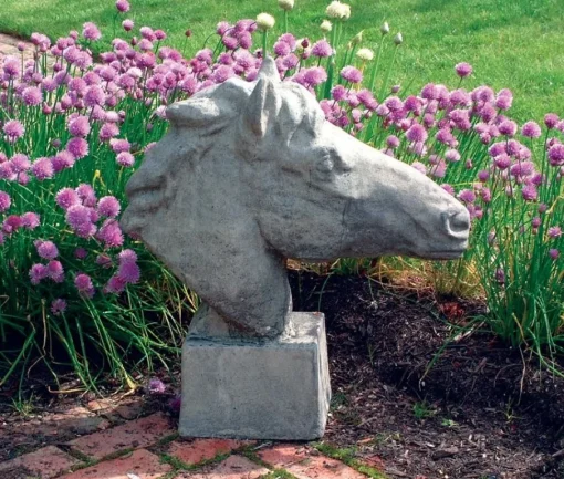Horse's Head Stone Garden Ornament