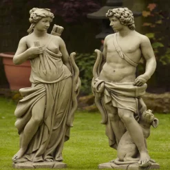 Hunter and Diana 140cm Stone Garden Statues