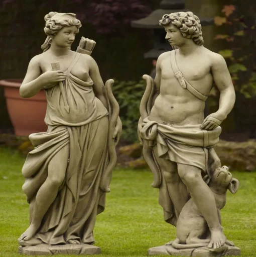 Hunter and Diana 140cm Stone Garden Statues