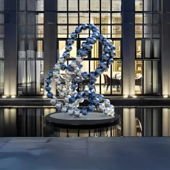 Hyper Bubbles 162cm Silver Metal Garden Sculpture