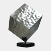 Hyper Cube 75cm Silver Metal Indoor Sculpture