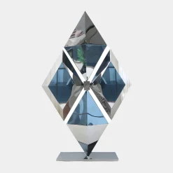 Hyper Prism 103cm Silver Geometric Metal Indoor Sculpture