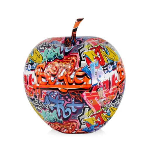 Iconic Apple 30cm Graffiti Resin Indoor Sculpture