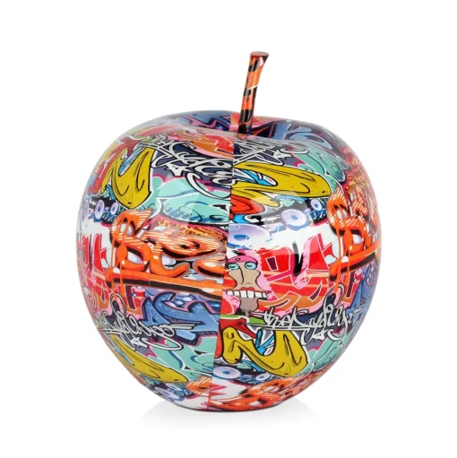 Iconic Apple 30cm Graffiti Resin Indoor Sculpture
