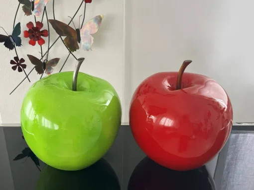Iconic Apple 30cm Green Resin Indoor Sculpture