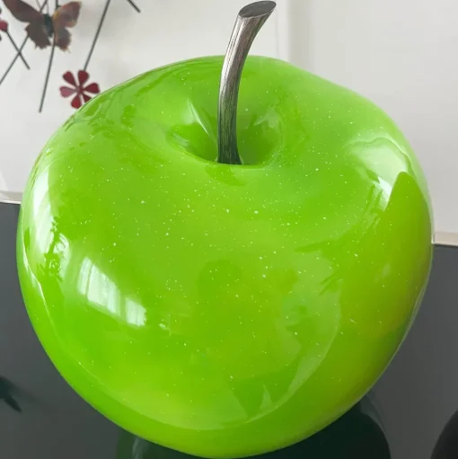 Iconic Apple 30cm Green Resin Indoor Sculpture