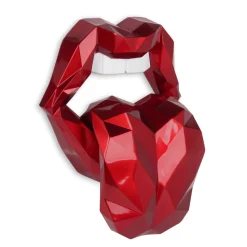 Iconic Lips 42cm Red Resin Wall Sculpture
