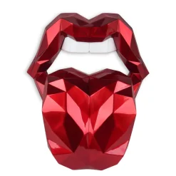 Iconic Lips 42cm Red Resin Wall Sculpture