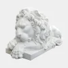 Imperial Lion 100cm White Marble Garden Statue