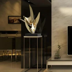Infinite Bloom 71cm Gold Metal Indoor Sculpture