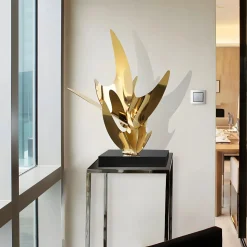 Infinite Bloom 71cm Silver Metal Indoor Sculpture