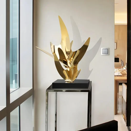Infinite Bloom 71cm Silver Metal Indoor Sculpture