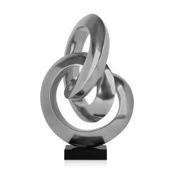 Infinite Orbit 45cm Silver Resin Indoor Sculpture