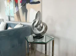 Infinite Orbit 45cm Silver Resin Indoor Sculpture