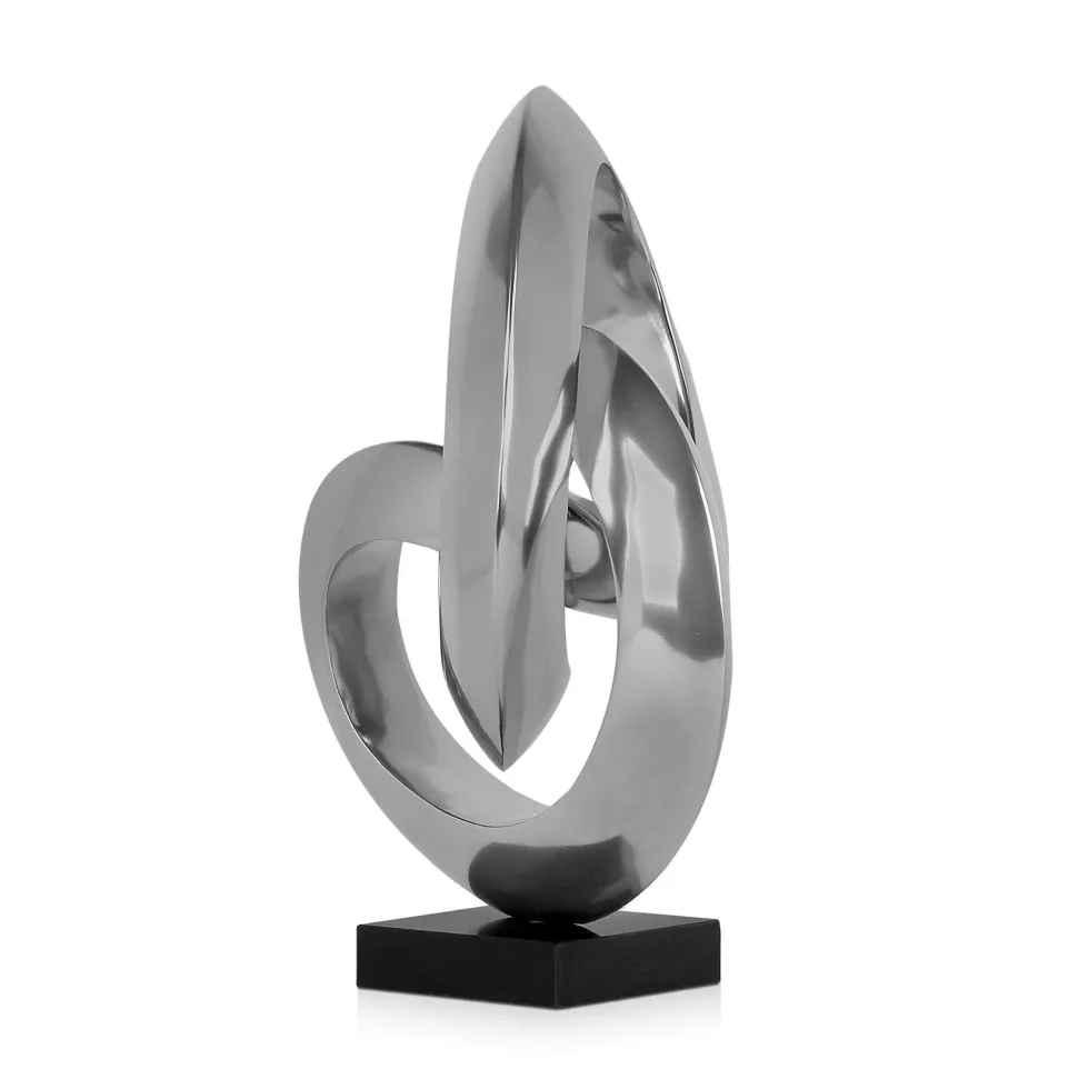 Infinite Orbit 45cm Silver Resin Indoor Sculpture