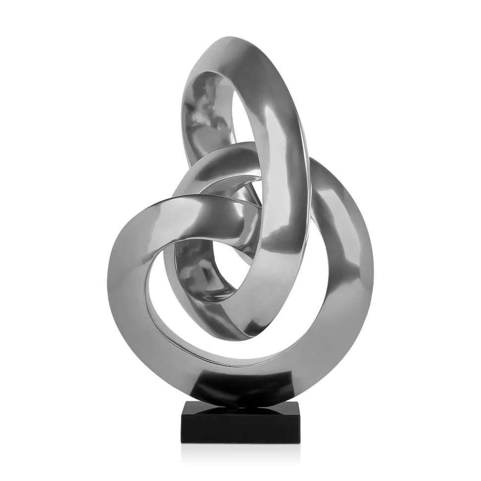 Infinite Orbit 45cm Silver Resin Indoor Sculpture