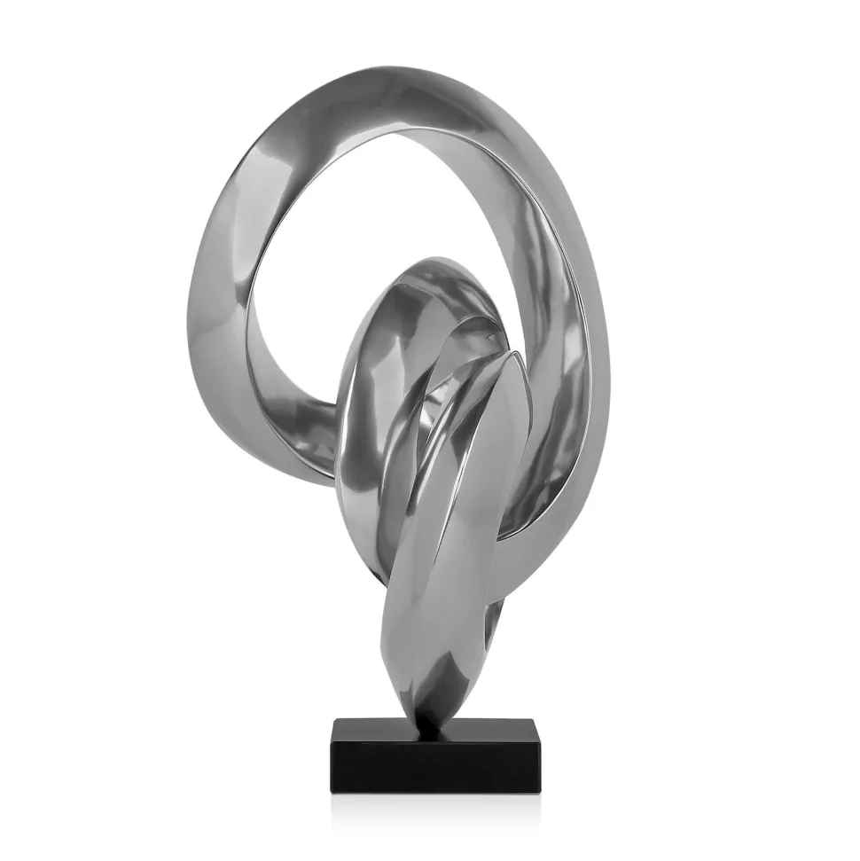 Infinite Orbit 45cm Silver Resin Indoor Sculpture