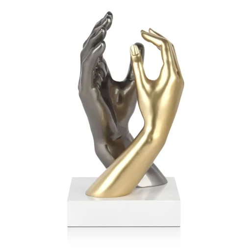 Infinite Touch 36cm Gold Resin Indoor Sculpture