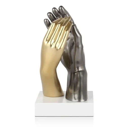 Infinite Touch 36cm Gold Resin Indoor Sculpture