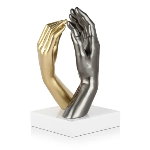 Infinite Touch 36cm Gold Resin Indoor Sculpture